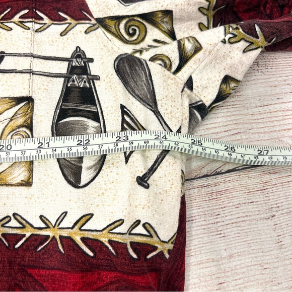 Vintage RJC Hawaiian Cotton Red White Button Down Short Sleeve Shirt Size XL - Picture 11 of 12